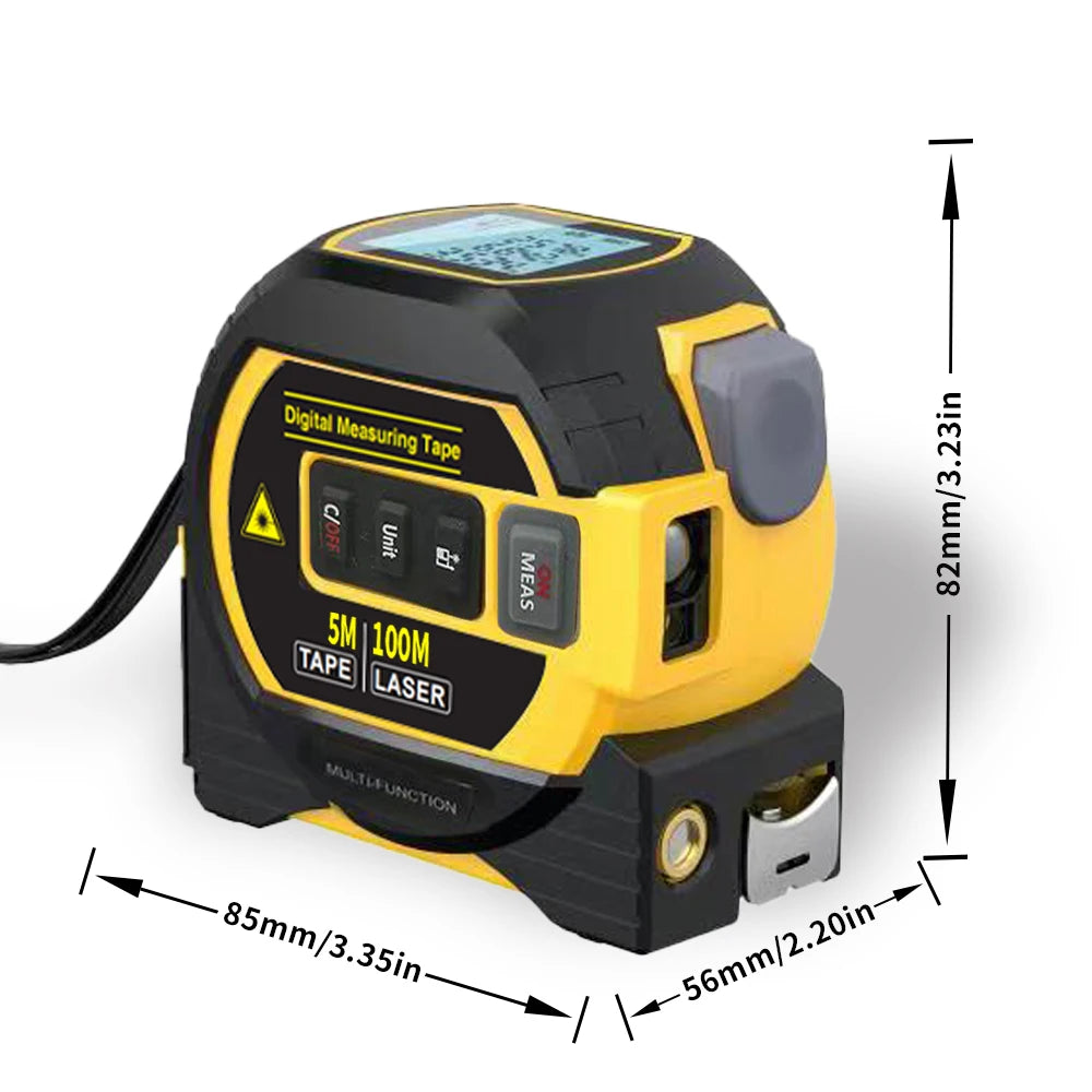Handcraft Haven™ Digital Laser Rangefinder Tape Measure 3 In 1